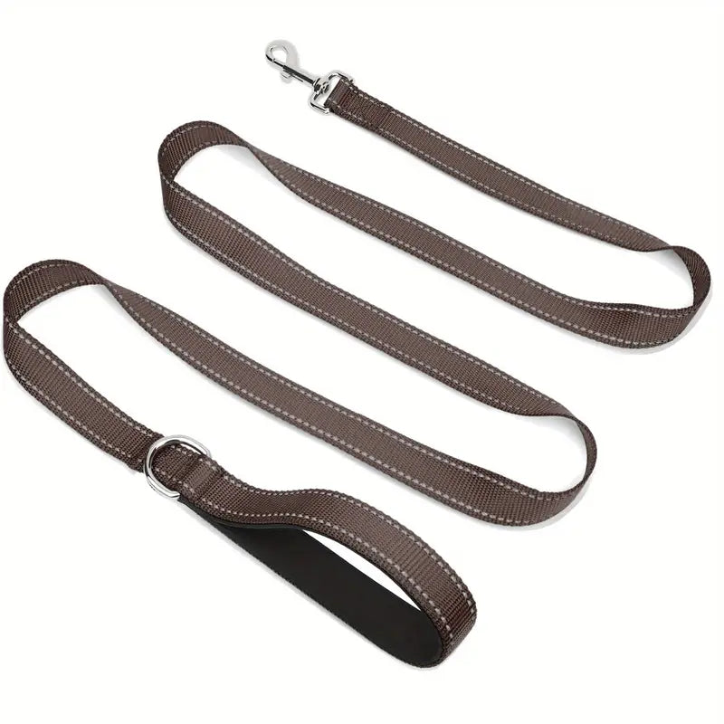 Reflective Nylon Dog Leash with Padded Handle – Durable, Comfortable, & Safe for Everyday Walks