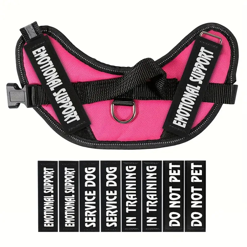 Dog Vest with Patches – No Pull, Reflective, Adjustable Fit