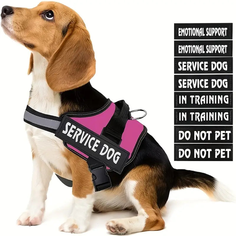 Dog Vest with Patches – No Pull, Reflective, Adjustable Fit