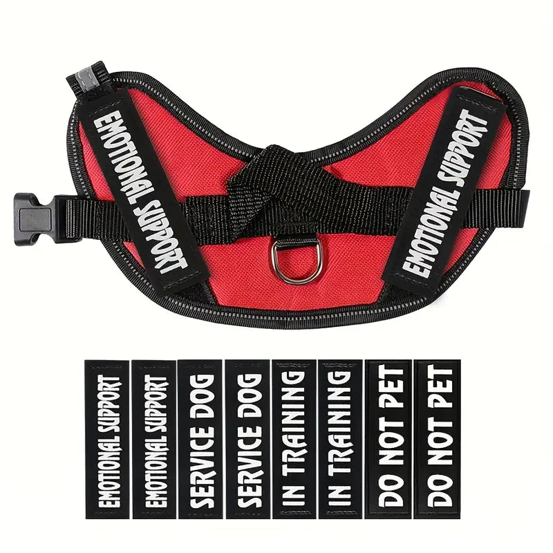 Dog Vest with Patches – No Pull, Reflective, Adjustable Fit