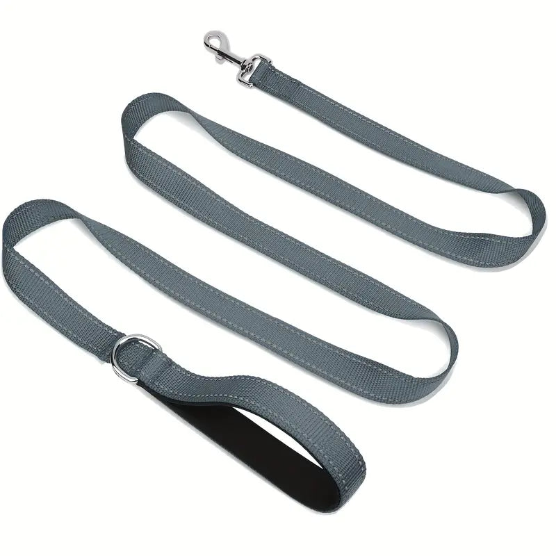 Reflective Nylon Dog Leash with Padded Handle – Durable, Comfortable, & Safe for Everyday Walks